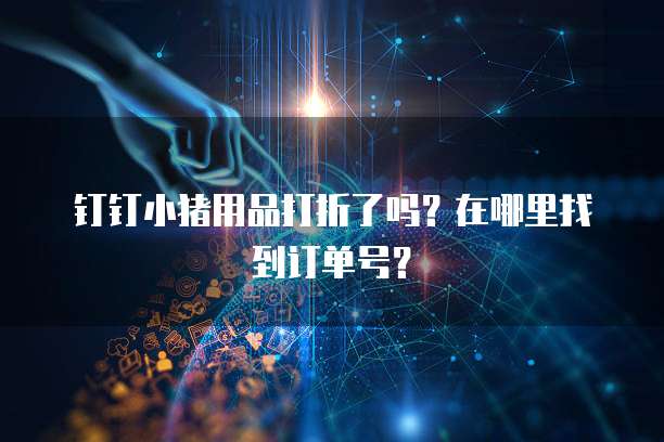 钉钉小猪用品打折了吗?在哪里找到订单号?