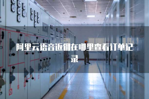 阿里云语音返佣在哪里查看订单记录