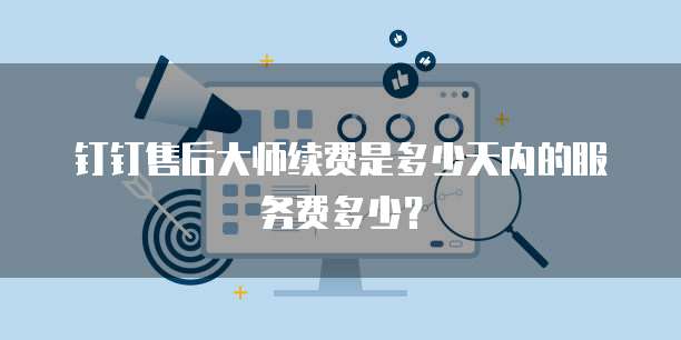 钉钉售后大师续费是多少天内的服务费多少？