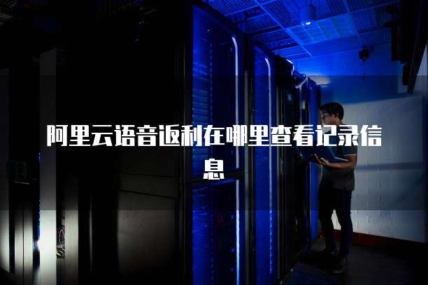 阿里云语音返利在哪里查看记录信息