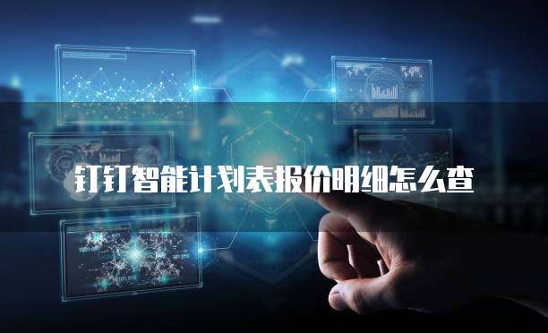 钉钉智能计划表报价明细怎么查