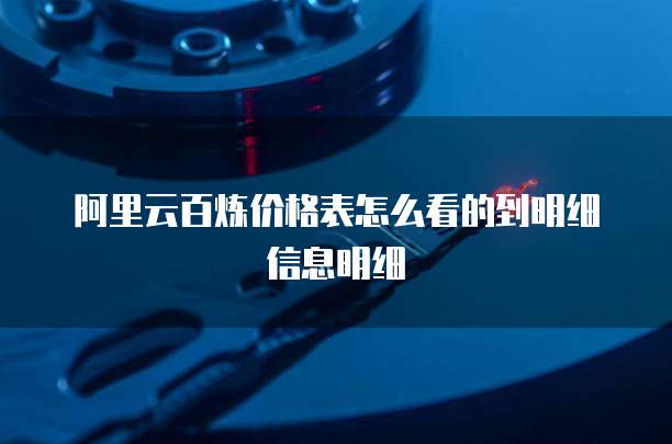 阿里云百炼价格表怎么看的到明细信息明细