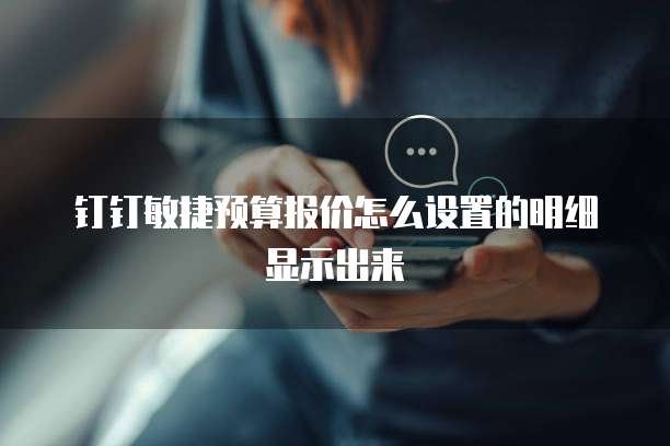 钉钉敏捷预算报价怎么设置的明细显示出来