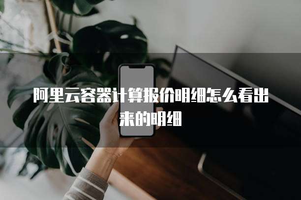 阿里云容器计算报价明细怎么看出来的明细