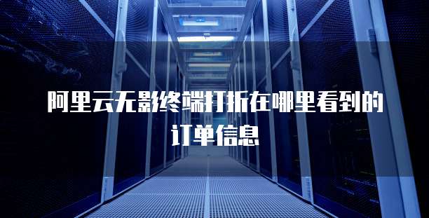 阿里云无影终端打折在哪里看到的订单信息