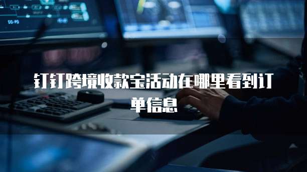 钉钉跨境收款宝活动在哪里看到订单信息