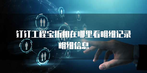 钉钉工程宝折扣在哪里看明细记录明细信息