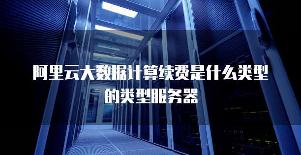 阿里云大数据计算续费是什么类型的类型服务器