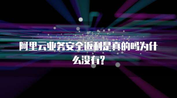 阿里云业务安全返利是真的吗为什么没有?