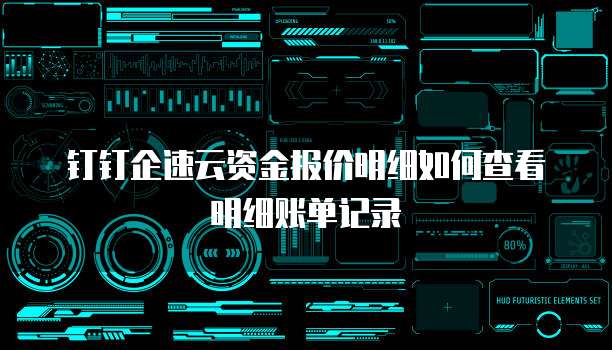 钉钉企速云资金报价明细如何查看明细账单记录