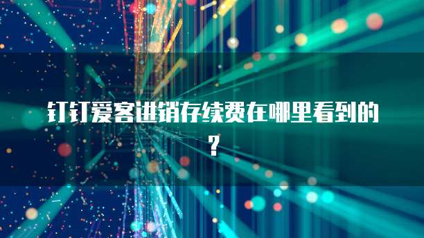 钉钉爱客进销存续费在哪里看到的？