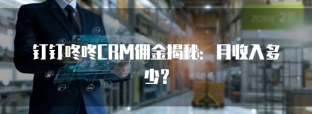 钉钉咚咚CRM佣金揭秘:月收入多少?