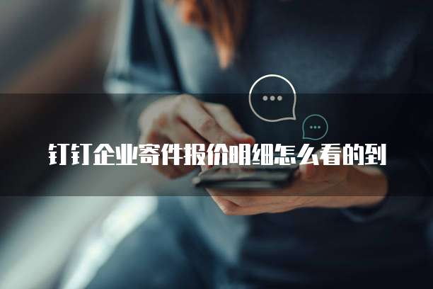 钉钉企业寄件报价明细怎么看的到