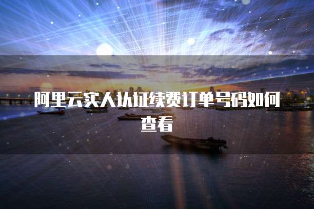 阿里云实人认证续费订单号码如何查看