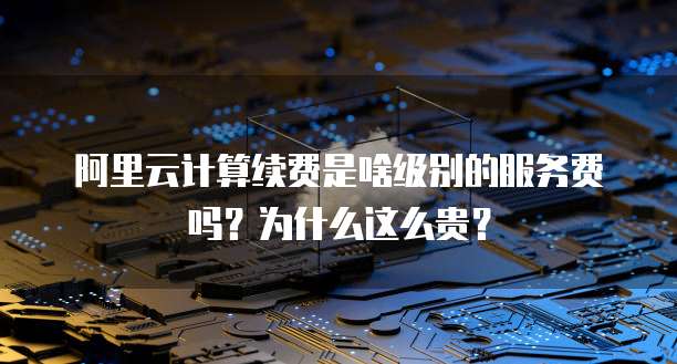 阿里云计算续费是啥级别的服务费吗?为什么这么贵?
