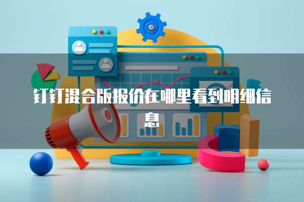钉钉混合版报价在哪里看到明细信息