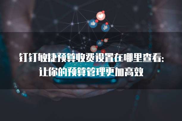钉钉敏捷预算收费设置在哪里查看：让你的预算管理更加高效