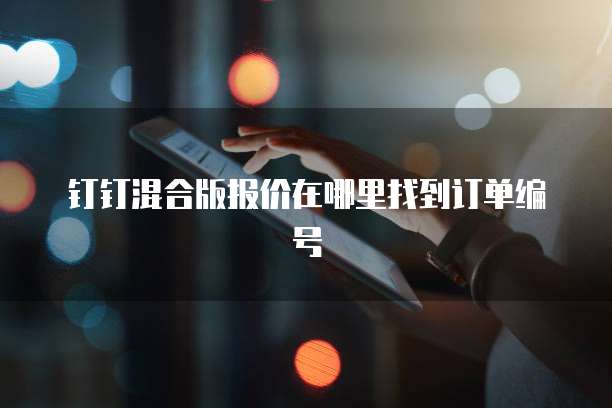 钉钉混合版报价在哪里找到订单编号