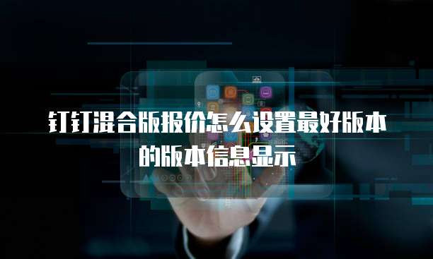 钉钉混合版报价怎么设置最好版本的版本信息显示