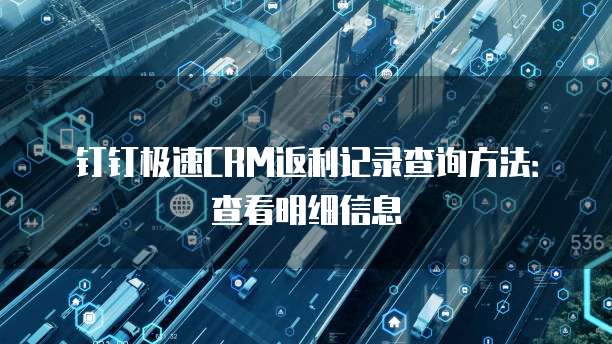 钉钉极速CRM返利记录查询方法:查看明细信息
