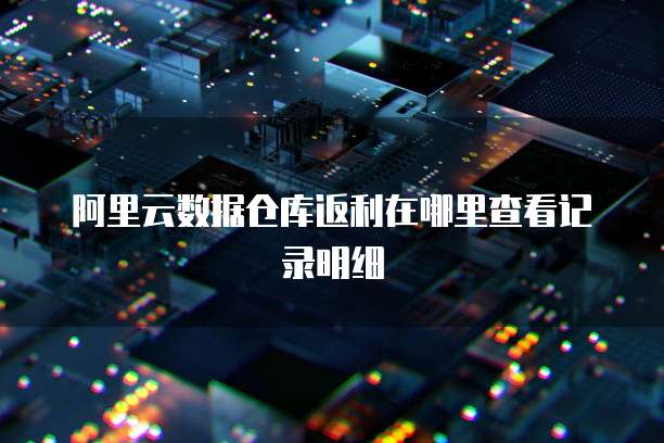 阿里云数据仓库返利在哪里查看记录明细