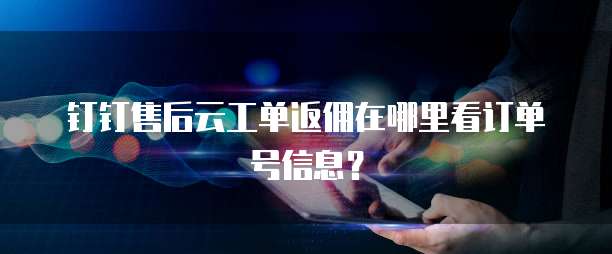 钉钉售后云工单返佣在哪里看订单号信息?