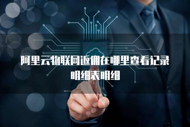 阿里云物联网返佣在哪里查看记录明细表明细