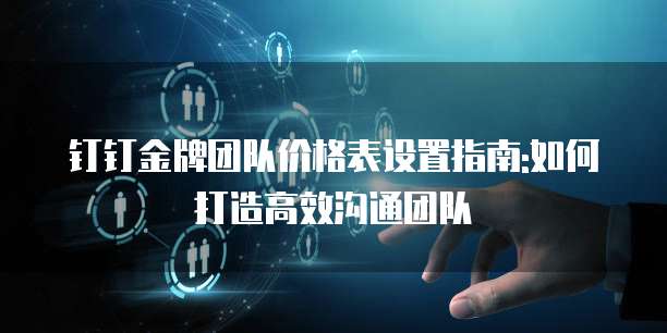 钉钉金牌团队价格表设置指南:如何打造高效沟通团队