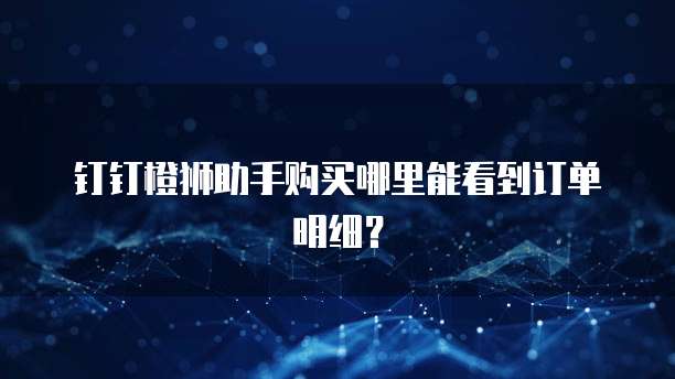 钉钉橙狮助手购买哪里能看到订单明细?