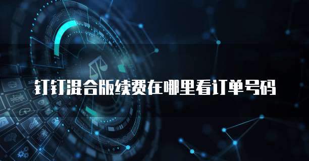 钉钉混合版续费在哪里看订单号码
