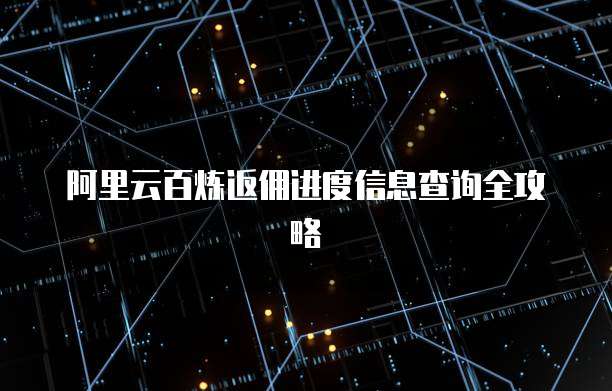阿里云百炼返佣进度信息查询全攻略