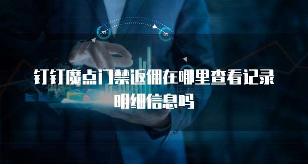 钉钉魔点门禁返佣在哪里查看记录明细信息吗