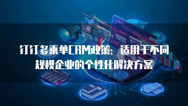钉钉多乘单CRM政策:适用于不同规模企业的个性化解决方案