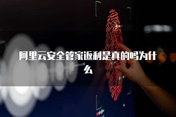 阿里云安全管家返利是真的吗为什么