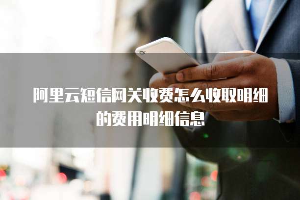 阿里云短信网关收费怎么收取明细的费用明细信息