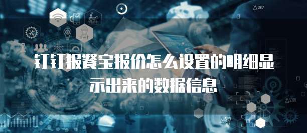 钉钉报餐宝报价怎么设置的明细显示出来的数据信息