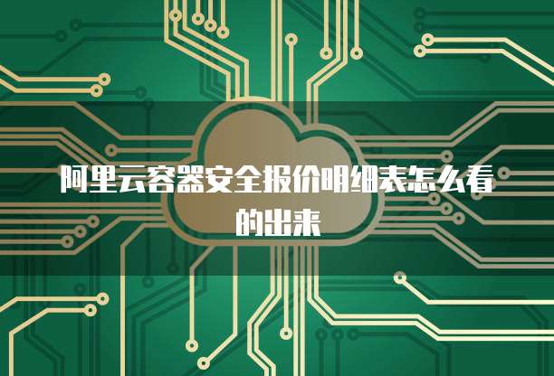 阿里云容器安全报价明细表怎么看的出来