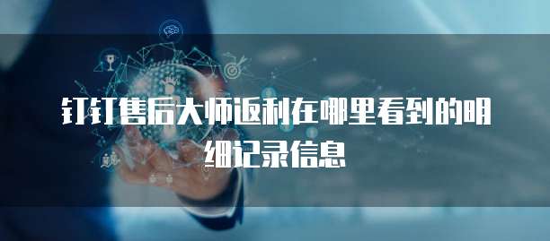 钉钉售后大师返利在哪里看到的明细记录信息