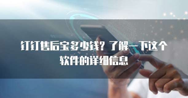 钉钉售后宝多少钱？了解一下这个软件的详细信息