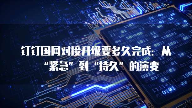 钉钉国网对接升级要多久完成：从&ldquo;紧急&rdquo;到&ldquo;持久&rdquo;的演变