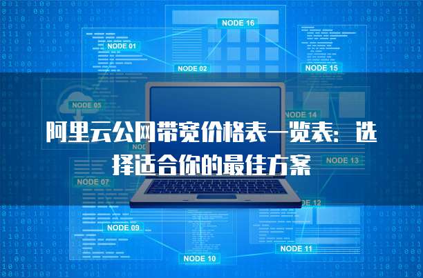 阿里云公网带宽价格表一览表:选择适合你的最佳方案