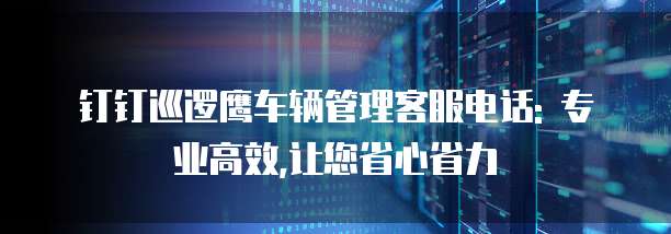 钉钉巡逻鹰车辆管理客服电话: 专业高效,让您省心省力
