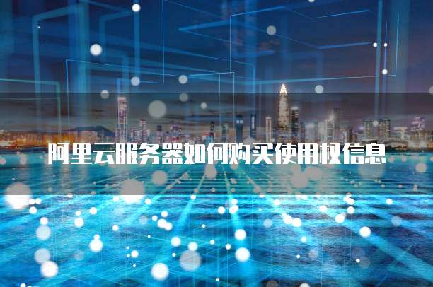阿里云服务器如何购买使用权信息