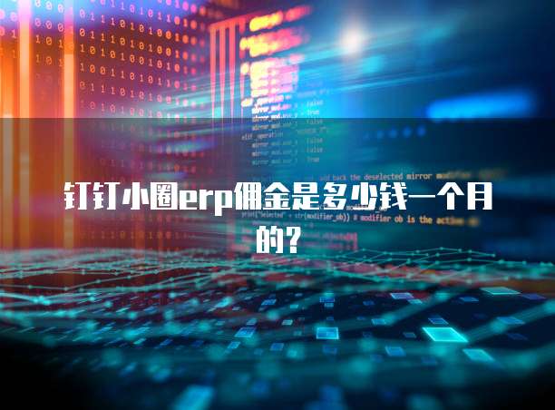 钉钉小圈erp佣金是多少钱一个月的?