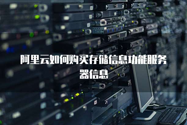 阿里云如何购买存储信息功能服务器信息