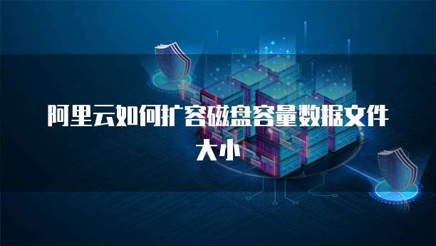 阿里云如何扩容磁盘容量数据文件大小