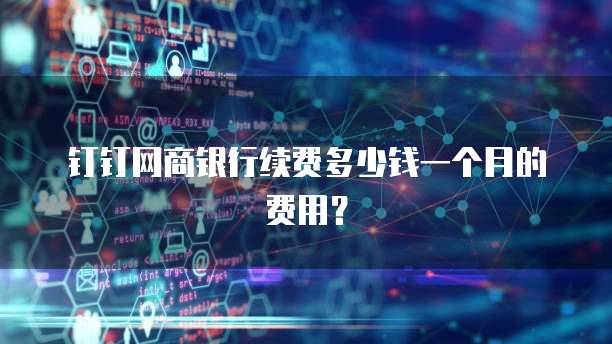 钉钉网商银行续费多少钱一个月的费用?