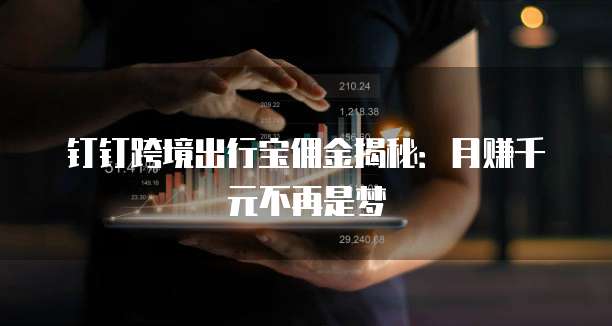 钉钉跨境出行宝佣金揭秘：月赚千元不再是梦