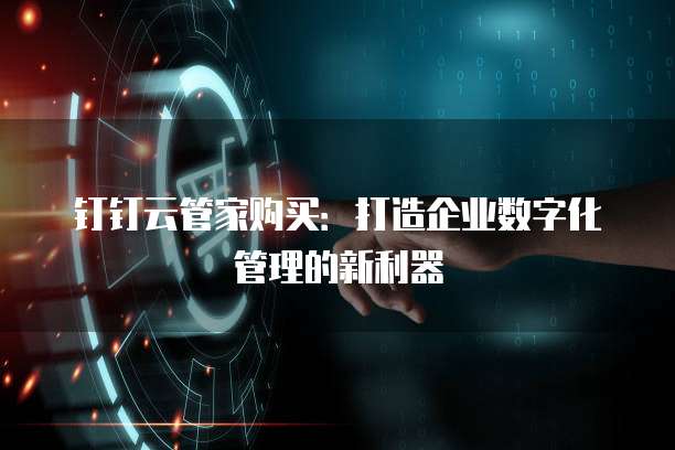 钉钉云管家购买:打造企业数字化管理的新利器