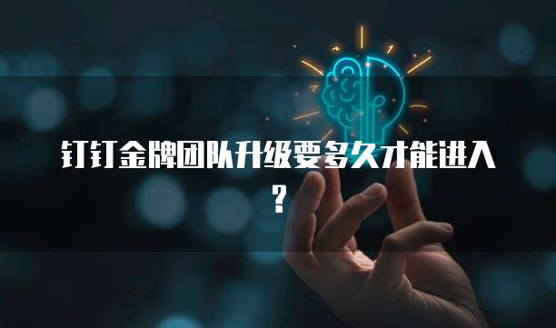 钉钉金牌团队升级要多久才能进入?